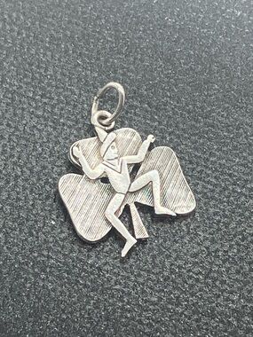 Vtg 925 Sterling Silver Lucky Leprechaun Clover Charm